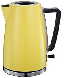 Serie Leonidas Edelstahl Wasserkocher 1,7 Liter 2200 Watt 360 Grad Kontaktsockel Gelb
