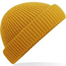 JILANI HANDICRAFT Trawler Beanie Winter Fisherman Beanie für Herren, Strickbündchen, Unisex, Skullcap, Zitrone, Einheitsgröße