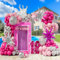 145 pezzi rosa argento palloncino kit con rosa argento palla da discoteca stella corona palloncini per Barbie principessa tema festa compleanno ragazza bambino doccia anniversario matrimonio