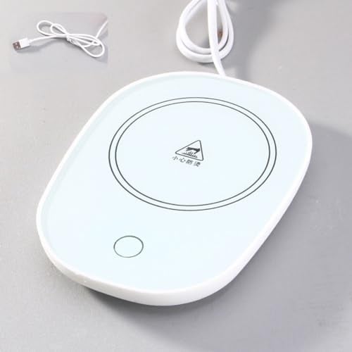 EpheyFIF Chauffe-tasse USB, chauffe-tasse à café pour bureau, 55 °C, capteur de gravité thermostatique, dessous de verre chauffant, pour bureau, maison (blanc), 1112240824