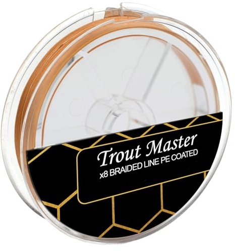 Trout Master Fine Gold X8 PE 0,08mm 6,8kg - 120m Angelschnur, Geflechtschnur, Schnur zum Forellenangeln