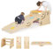 GOPLUS Jeu Escalade Enfant Montesori en Boisa Marchepied, Échelle et Rampe d'escalade réversible, Toboggan, Bascule, Tabouret Enfant pour 1 Ans+ Charge 60KG