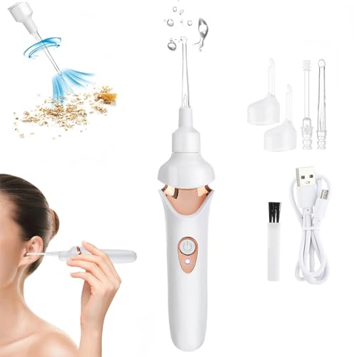 Limpiador de orejas, kit de eliminación de cera, herramienta de limpieza de oídos LED, profesional con pinzas curvas, curvas, dobles, puntos, espirales, con caja para adultos y niños