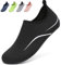 BARFULKER Badeschuhe Damen Herren Wasserschuhe Schwimmschuhe - Unisex Schnell Trocknend Aquaschuhe Leicht Strandschuhe Surfschuhe für Beach Pool Surfen Yoga, Schwarz, 47 EU