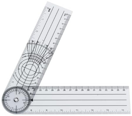 UENXRXE Goniometro,Goniometro Articolare,Goniometro Medico Alesatore Trasparente con Angolo di 360° Righello per Colonna Vertebrale da 38 Cm Righello Angolare