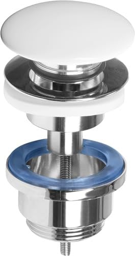 Cornat Bonde de vidange pour lavabo - 1 1/4 - Diamètre AG 66 mm - avec Fonction Push Open - Valve Pop-up/Bonde de lavabo / T317425 - Blanc (Brillant)