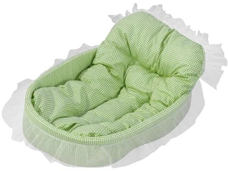 Milageto Prinzessinnen-Katzenbett, Spitzen-Katzensofa, weiche -Unterseite, warmes, süßes, bequemes Haustierbett, Hundekissen, Bett für Katzen oder, Grün