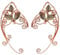Lamppdcor Ohrmanschetten 2pcs Elf Ohrmanschetten mit Perlen & Blättern kurviger Elf Ohr-Ohrschmuck Wrap-Around & Non-Piercing-Clip an Ohrringen für Frauen Kostüm Party Cosplay Accessoires