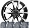 4 Winterräder Allwetter Brixen 6,5x16 ET 41 5x112 Schwarz poliert mit 205/60 R16 96H HAN Kinergy 4S 2 H750 XL M+S 3PMSF