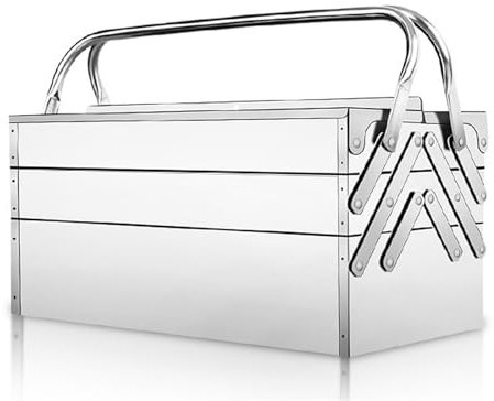 Multi layer Toolbox with Double Open Design Large Storage Box for Tools Folding Suitcase 42.5 * 20 * 19.6cm