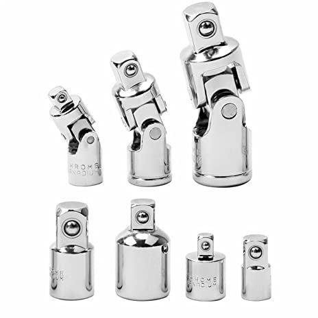 7Pc Universal Joint Impact Socket & Adapter Set,1/4 3/8 1/2 Drive Socket Bit Wrench Adaptor Joint Converter Repair Tools Multifunctional Sleeve