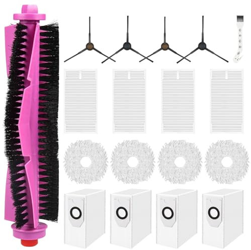18 Stück Zubehörset für Eureka J12 Ultra Saugroboter mit 1 Hauptbürste 4 Wischtücher 4 HEPA Filter 4 Staubbeutel 4 Seitenbürsten 1 Reinigungsbürste