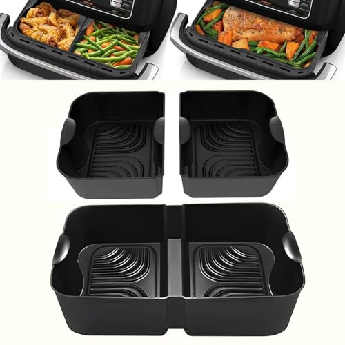 Lot de 3 accessoires de friteuse à air chaud Ninja Foodi Flexdrawer 10,4 l AF500EU, moule en silicone pour friteuse à air chaud Ninja AF500DE, COSORI 10 l, accessoires Airfryer réutilisables pour