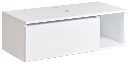 Mueble de baño suspendido para Lavabo 2 estantes 80 x 40 cm Blanco Rupanco