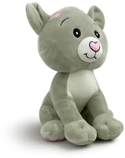 Mel-O-Design Plüsch-Kater 29 cm – Weiches Kuscheltier Katze, Grau Stofftier Kätzchen für Kinder & Babys, Süße Plüschfigur als Geschenkidee & Deko (Kater)
