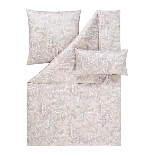ESTELLA Bettwäsche Birgit | Puder | 155x220 cm + 80x80 cm + 40x80 cm | trocknerfest | besonders hautsympathisch | 100% Baumwolle