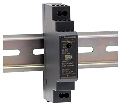 Hutschienen-Netzteil, 15 W, 48 V, 0,32 A; MeanWell HDR-15-48; DIN-Schienen-Transformator.