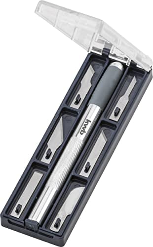kwb Bastelmesser-Set 014920 (6 Extrem scharfe Klingen, Gummierter Griff)