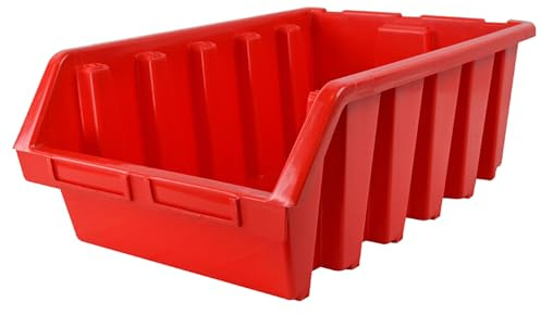 Faithfull Ergobox Interlocking Storage Bin Size 5 Red 333 x 500 x 187m