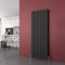 ELEGANT 1600 x 590 mm Vertical Column Designer Radiator Double Oval Panel Anthracite Central Heating Radiators