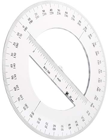Transparent Kunststoff 20 cm rund Lineal Winkelmesser 360 Grad Winkel Finder für Schule Büro