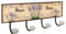 Lashuma Garderobenleiste 4x Haken, Dekoschild Wand Hakenleiste Größe: 40x15,5 cm, Große Wandgarderobe Motiv: Blütezeit