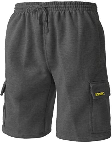 SITE KING Mens Cargo Jogging Bottom Work Shorts, Tracksuit Cargo Shorts | Comfortable tracksuit-material cargo work shorts with practical pockets for work, casual wear and leisure