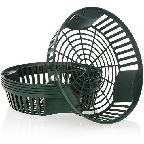 com-four® 6 cesti per piante per bulbi di fiori, vaso per fioriera di propagazione per piantare e conservare piante a bulbo, cesto per cipolle verdi di medie dimensioni (06x fioriera verde - 26,5 cm)