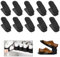 YUENFONG Einstellbare Schuhregale 10 Stück Verstellbarer Schuhhalter, 3 höhenverstellbar rutschfest Kunststoff Schuhstapler, für Schuh-Organizer Schrank Regal, Schwarz
