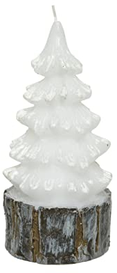 Kaemingk Kerze 5 x 10cm Tannenbaum Wachs Weihnachtskerzen Baumform Adventskerzen weiß
