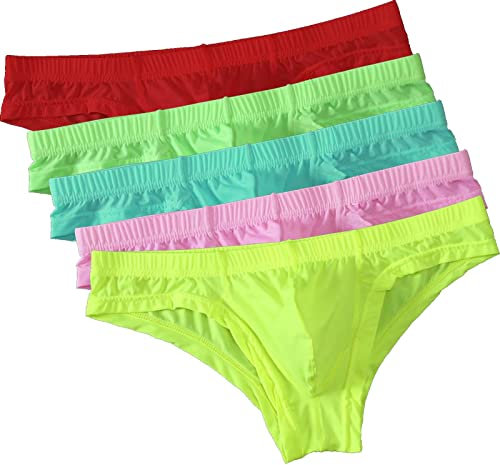 Faringoto Culotte transparente en soie glacée pour homme - Taille basse - Respirante, Re+Gre+L B+Yew Gre+Pk, M