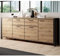Lomadox Großes Wohnzimmer Sideboard in Taurus Eiche Nb. mit schwarzem Gestell, B/H/T: ca. 213/91/41 cm