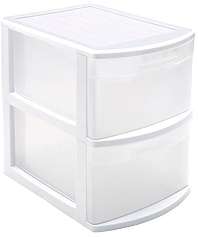 AC - Cajonera de Almacenamiento Tamesis con 2 cajones, Torre de Almacenamiento Multiusos para Oficina, hogar, Escuela, etc. 40 x 28,5 x 39 cm. Color Blanco.