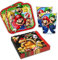 Kit Festa Super Mario per 8 persone, Set Decorazioni Addobbi da Tavola Stoviglie Luigi Bros. Yoshi per Compleanno Party Anniversario Halloween Bambino Bambina- 8 piatti, 8 bicchieri, 20 tovaglioli