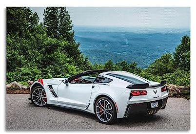DIMAO Super Auto-Poster für Chevrolet Corvette C7 Sportauto, dekorative Leinwand, Wand- und Kunstbild, 60 x 90 cm