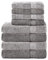 Komfortec 8er Handtuch Set aus 100% Baumwolle, 4 Badetücher 70x140 und 4 Handtücher 50x100 cm, Frottee, Weich, Towel, Groß, Anthrazit/Silber