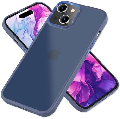 NALIA Matte Handyhülle für iPhone 15 Plus - Semi, Blau