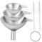 Entonnoir en Acier Inoxydable, 3 Pièces Entonnoir Cuisine Ensemble d'entonnoirs avec Brosses de Nettoyage, Mini Entonoir 3 Tailles D'entonnoir pour Remplissage de Bouteilles Transfert Liquides