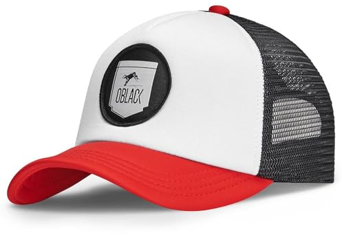 Oblack Trucker Cap Kinder Rot Cap Jung Classic Kids Red Basecap Herren Kappe Herren mit Schwarz Mütze für Jungen Snapback Caps Männer Hut - Baseball Cap