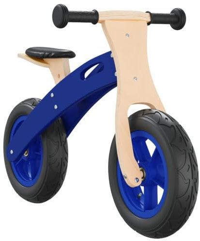 vidaXL Laufrad, Fahrrad für Kinder ab 3 Jahren, Lernlaufrad mit Luftreifen, Kinderfahrrad Lauffahrrad mit verstellbarem Sitz Lenker, Blau