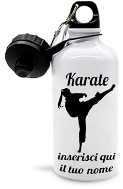 Mr. Gadgets Gourde personnalisable avec nom différents modèles-Sport- Adulte 500ml (Karaté Femme)