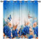 ANHOPE Gelb Blau Blume Schmetterling Vorhänge mit Ösen Blickdichte Gardinen Blackout Curtain Thermo Vorhang Kinder Mädchen Schlafzimmer Wohnzimmer Verdunklungsvorhänge 2er Set H 138 x B 168 cm
