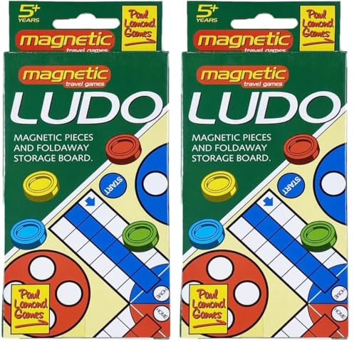 University Games Paul Lamond Magnetic Travel Ludo, Mixed, 0830 (Pack of 2)