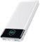 AXNEB Power Bank 13800mAh,Ultra Sottile & Leggero Caricatore Portatile con Display LCD,3A PD USB C Ingressi&Uscite Powerbank con Torcia LED Batteria Esterna per iPhone Samsung Huawei-Bianco perla