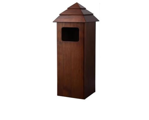 Outdoor Garbage Can Wood Outdoor Trash Cans Large Commercial Park Scenic Dumpster Large-capacity Yard Storage Bins Outside Trash Bin (Color : B)