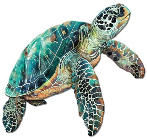 GLOBLELAND Vintage Sea Turtle Metal Tin Sign 27x25 cm