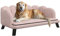 PawHut Hundesofa Hundecouch, Waschbarer Bezug, Haustiersofa mit Rückenlehne und Holzbeine, Katzensofa, für mittelgroße Hunde unter 25 kg, Rosa