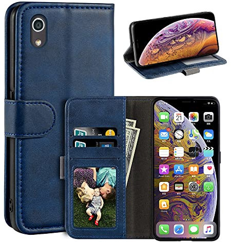 Funda compatible con Kyocera Android One S4, funda magnética de piel sintética estilo cartera para teléfono de negocios, funda de moda con ranura para tarjetas y soporte para Kyocera Digno J 4G de 5