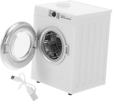 Toyvian White Mini Model Toy Mini Washer Machine Miniature Stuff Doll Washing Machine Metal