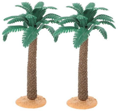DECHOUS Miniaturpalmen Kunststoff Simulation Micro Landschaftsmodell Selbstgemacht Dekoration Sandkasten Zubehör 2 Stück Mit Sockel